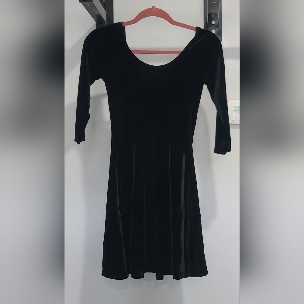 Black Velvet Skater Dress